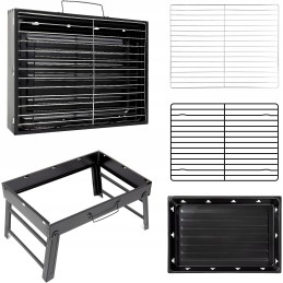 Grilis su anglimis, nešiojamas, sulankstomas kepsninė, rašomasis stalas, lauko stalviršis, nerūdijantis plienas, rūkykla, kepsni