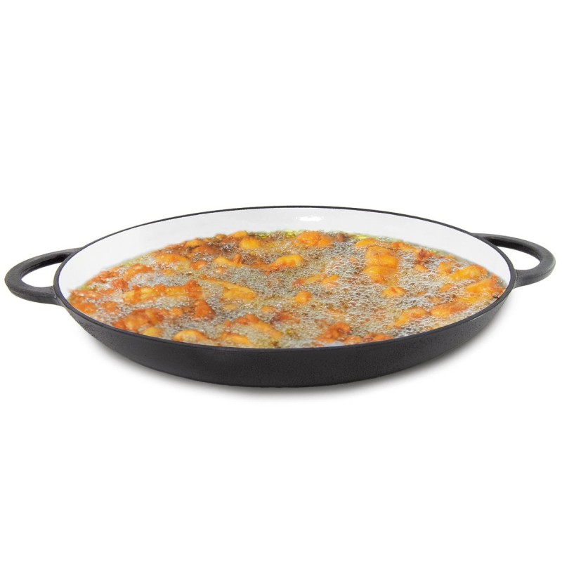 Emaliuota ketaus grilio keptuvė, 35 cm, su rankenomis