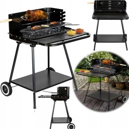 Sodo kepsninė su kepsnine ir reguliuojamomis grotelėmis + dvi didelės lentynos 53x34 cm