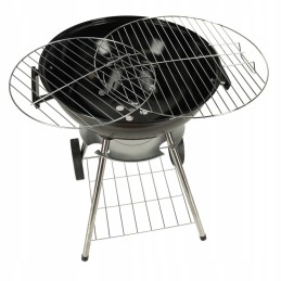 Ogļu dārza grils briketēm, slēgts, ar ventilācijas vāku un plauktu