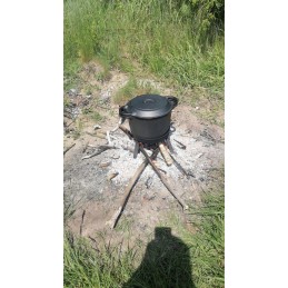 Ketaus medžioklės puodas, stovimas, Rossner, 8 l