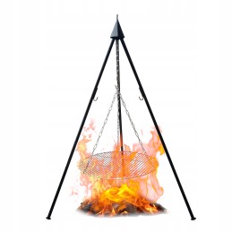 Sodo kepsninė ant trikojo, kurio skersmuo 60 cm