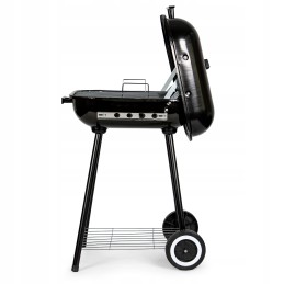 Sodo grilis su atlenkiamu dangteliu + nešiojami anglies ratai