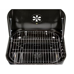 Sodo grilis su atlenkiamu dangteliu + nešiojami anglies ratai