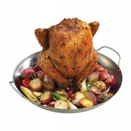 Nerūdijančio plieno vištienos stovas su padėklu