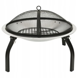 Vidaxl židinys ir grilis 2 viename su pokerio 56x56x49 cm plienu