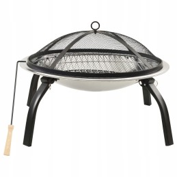 Vidaxl židinys ir grilis 2 viename su pokerio 56x56x49 cm plienu