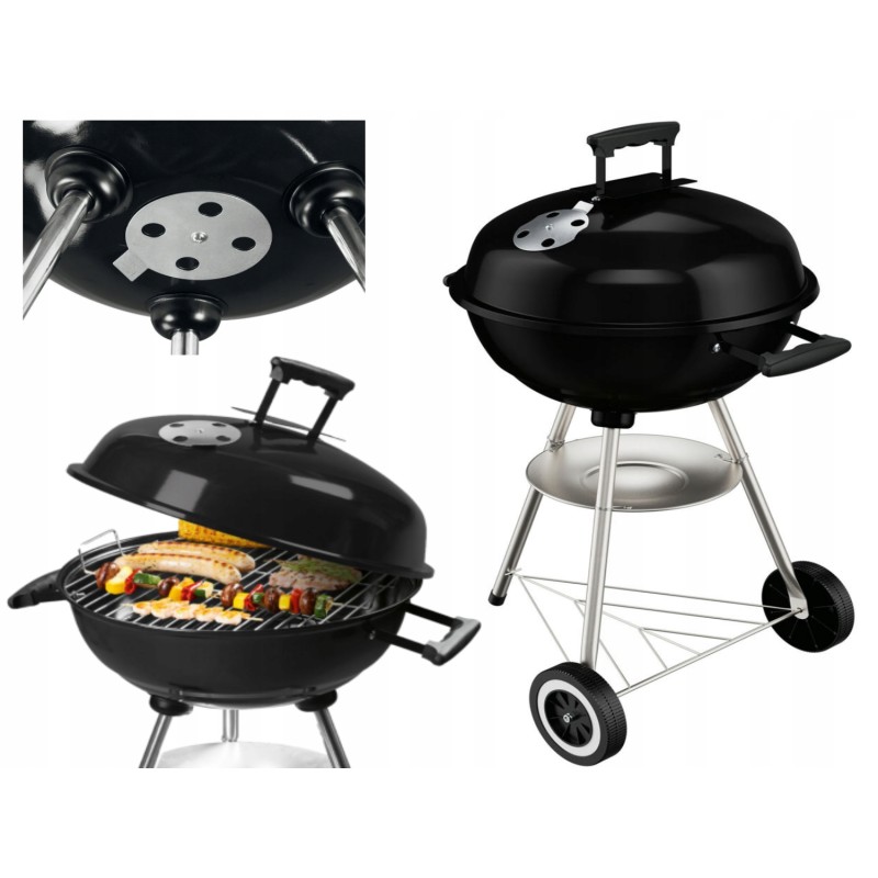 Grillmeister apvalios grotelės su dangteliu ø 48 cm, ant ratų