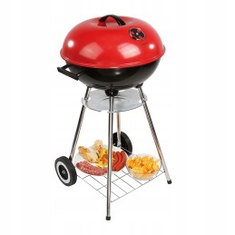 Apvalios sodo anglies kepsninės su peleninės dangteliu, chromuotos kepsninės grotelės