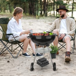 Apvalios sodo anglies kepsninės su peleninės dangteliu, chromuotos kepsninės grotelės