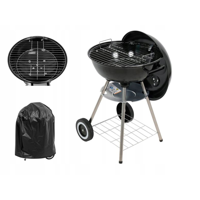 Apvalios anglies kepsninės su dangteliu, grotelės 41cm