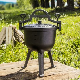 Ketaus katilas, vengriškas medžioklės puodas, židinys, grilis, kepiniai, 4 l