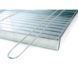 Grotelės griliui statyti 80x30 - skersmuo 4mm - chromuotos su pakura / pelenų keptuvė