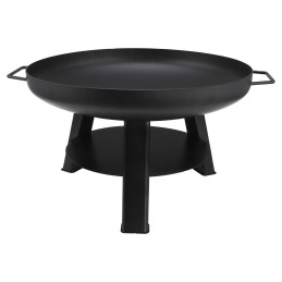Sodo kepsninė 55 cm grilio ugniai, juodas plieninis katilas