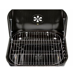 Sodo anglies kepsninė su dangteliu, reguliuojamomis grotelėmis, nešiojama cirkuliacija