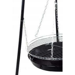 Trikojis židinys grilis sodo židinys pakabinamas didelės grotelės 45 cm 2in1
