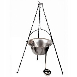 Žalialavinis vengriškas katilas, 14 l, stovas