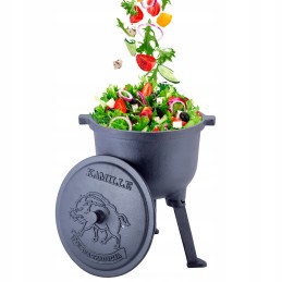 Ketaus medžioklės puodas laužui, 4 litrai!