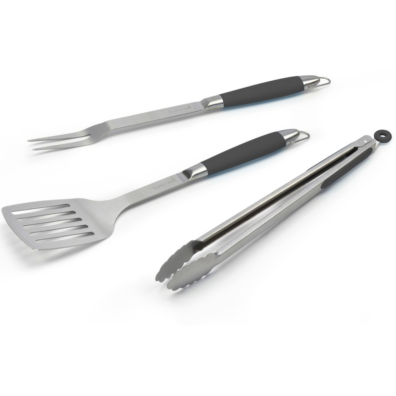 Juodas šašlykinės kepimo įrankių rinkinys