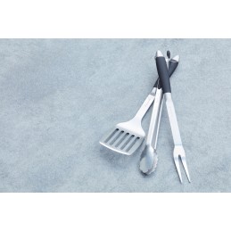 Juodas šašlykinės kepimo įrankių rinkinys