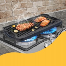 Ketaus grilio padėklas griliui, židinys, viryklė, keptuvė su rankenomis