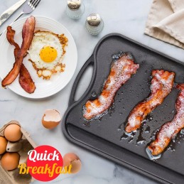 Ketaus grilio padėklas griliui, židinys, viryklė, keptuvė su rankenomis