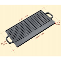 Ketaus grilio padėklas griliui, židinys, viryklė, keptuvė su rankenomis