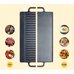 Ketaus grilio padėklas griliui, židinys, viryklė, keptuvė su rankenomis