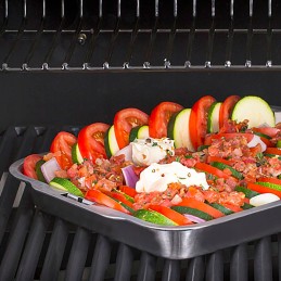„Broil king“ plieno keptuvė, skirta kepti ant grotelių, kad patiekalai būtų sultingesni