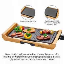 Elektrinės stalo grotelės ant bambukinio padėklo