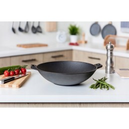 Ketaus keptuvė, didelis sunkus puodas, 36-5 cm