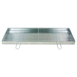 Grotelės griliui statyti 80x30 - skersmuo 4mm - chromuotos su pakura / pelenų keptuvė