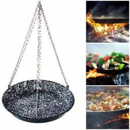 Emaliuota ugnies keptuvė ant grandinės