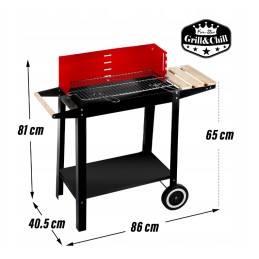 Nešiojama sodo anglių kepsninė su ratukais, apsauga nuo vėjo metaliniams bbq briketams
