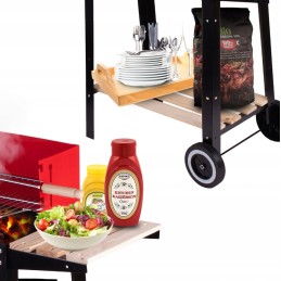 Kroomitud, kaasaskantav, reguleeritav aia söegrill 2 riiuliga + puhur