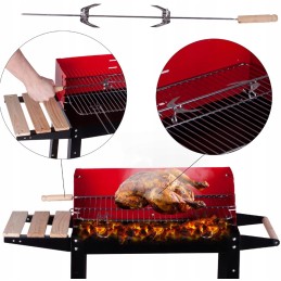 Kroomitud, kaasaskantav, reguleeritav aia söegrill 2 riiuliga + puhur