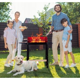 Kroomitud, kaasaskantav, reguleeritav aia söegrill 2 riiuliga + puhur