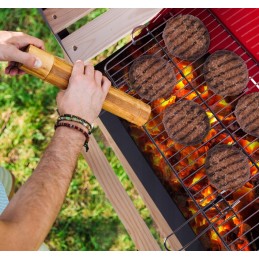 Garden charcoal grill chrome portable adjustable 2 shelves + blower