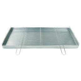 Grilio grotelės 80x40, chromuotos, su židiniu/pelenine