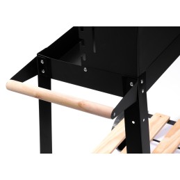 Sodo anglies grilis ant ratų 27x48, plieninis, reguliuojamas