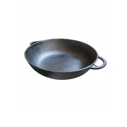 Ketaus keptuvė, 35 cm, lėkštė, indukcija, dujos, židinys, 9 cm
