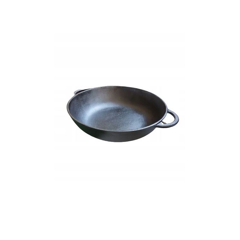 Ketaus keptuvė, 35 cm, lėkštė, indukcija, dujos, židinys, 9 cm