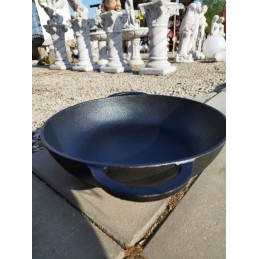 Ketaus keptuvė, 35 cm, lėkštė, indukcija, dujos, židinys, 9 cm