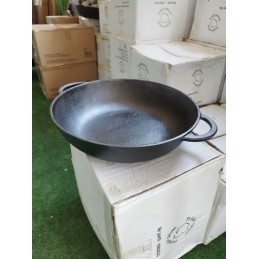 Ketaus keptuvė, 35 cm, lėkštė, indukcija, dujos, židinys, 9 cm