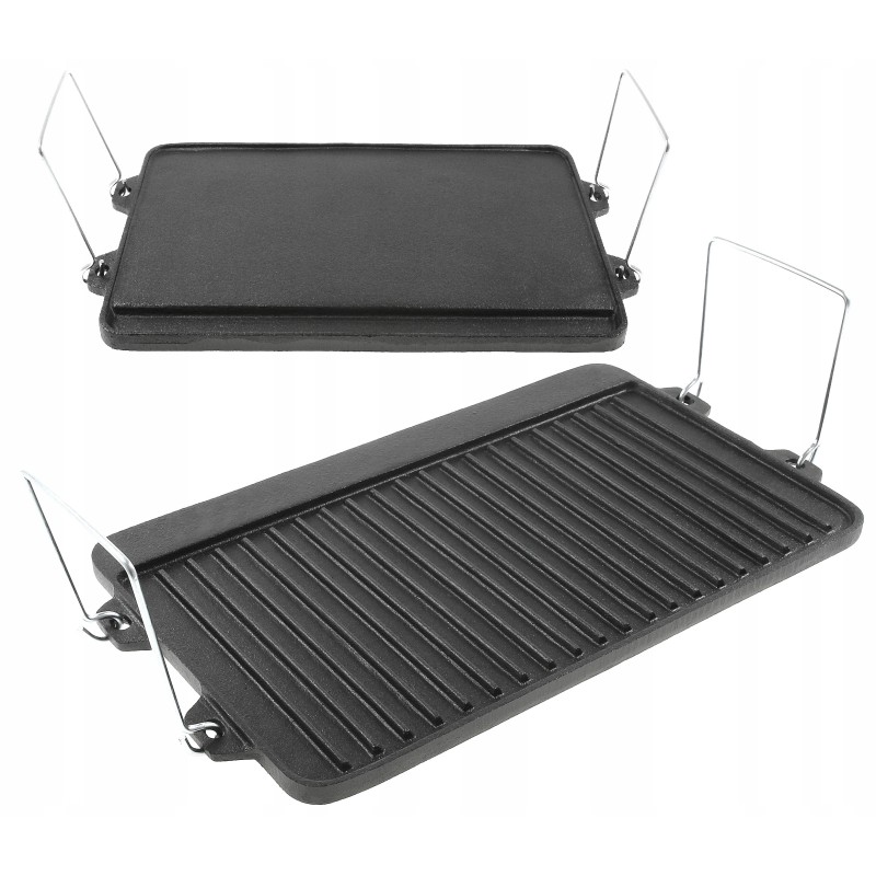 Dvipusė ketaus plokštė. grilis, laužas, viryklė.