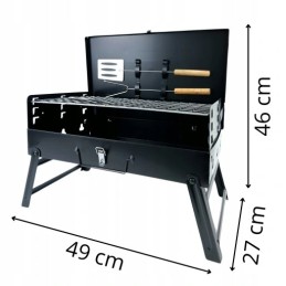 ⭐⭐Sulankstoma turistinė anglių kepsninė su priedais, nešiojamas sodo lagaminas⭐⭐