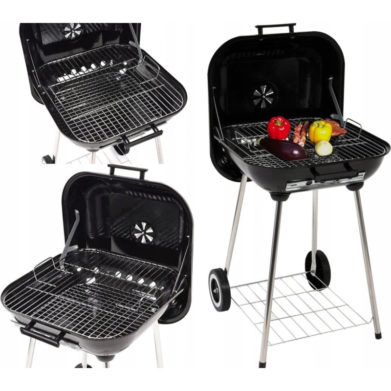 Sodo anglis grilis su dangteliu ir ratukais 40x45