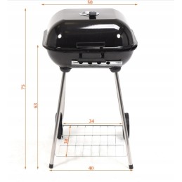 Sodo anglis grilis su dangteliu ir ratukais 40x45