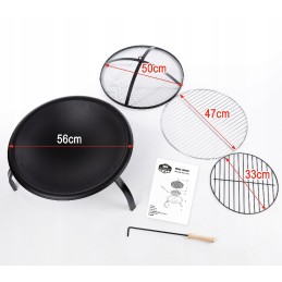 Metalinė sodo laužavietė su grilio dangteliu