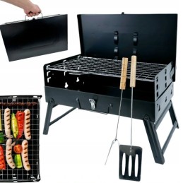 ⭐⭐Sulankstoma turistinė anglių kepsninė su priedais, nešiojamas sodo lagaminas⭐⭐